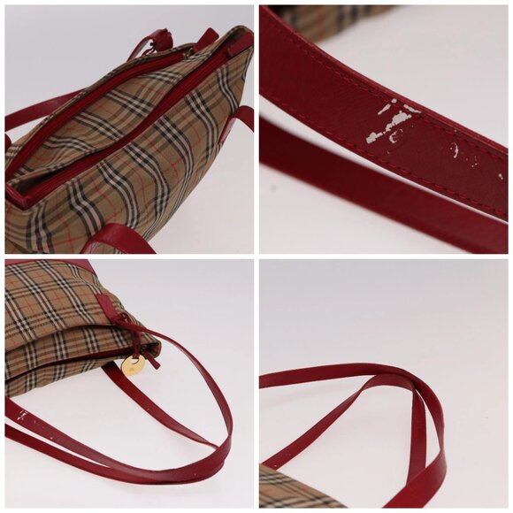 Burberrys Nova Check Tote Bag Canvas Beige Red Auth 78424 - Picture 16 of 16